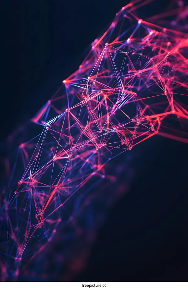 Abstract Red and Blue Geometric Lines