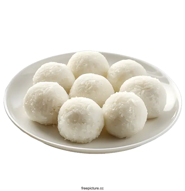 [Transparent Background PNG]Plate of cooked rice balls