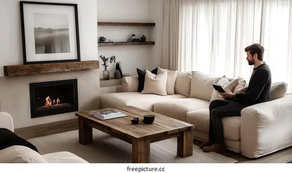 Modern Farmhouse Living Room with a Man