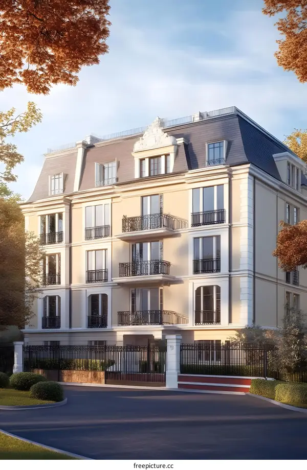 Classic Architecture Design with French Balconies