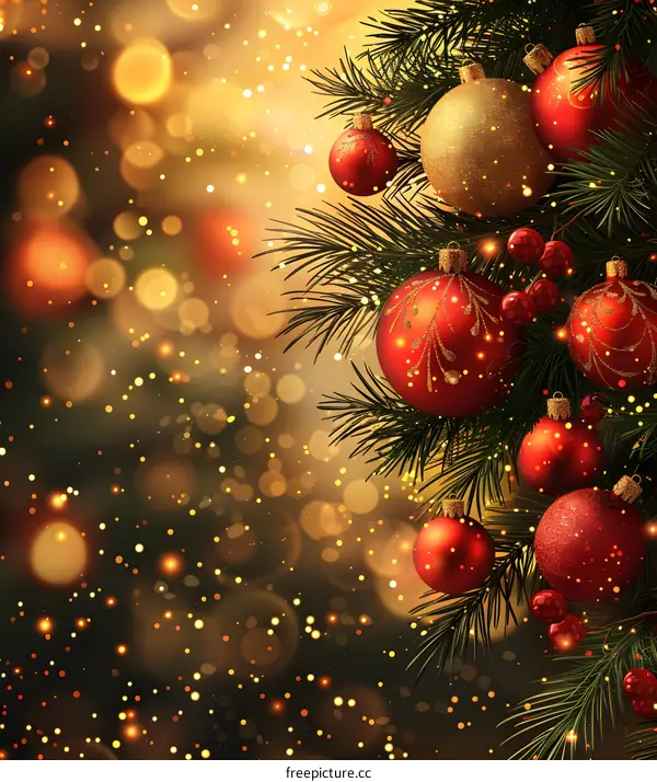 Christmas tree decorated with Christmas decorations