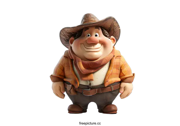 [Transparent Background PNG]Cowboy 3D illustration