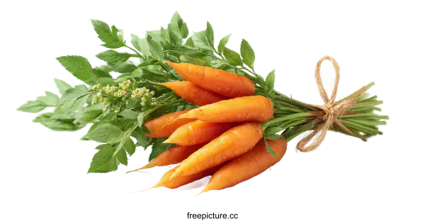 [Transparent Background PNG]Fresh Bunch of Baby Carrots with Green Leaves