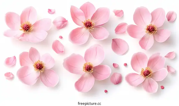 Delicate Pink Magnolia Flowers Arrangement