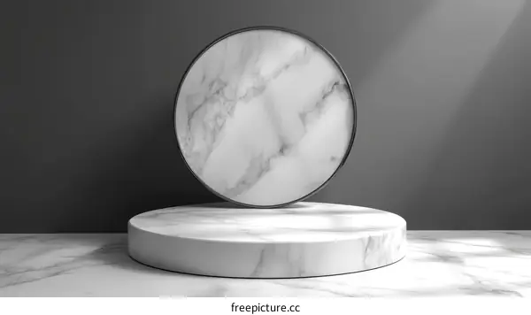 Marble Circle and Cylindrical Display Stand