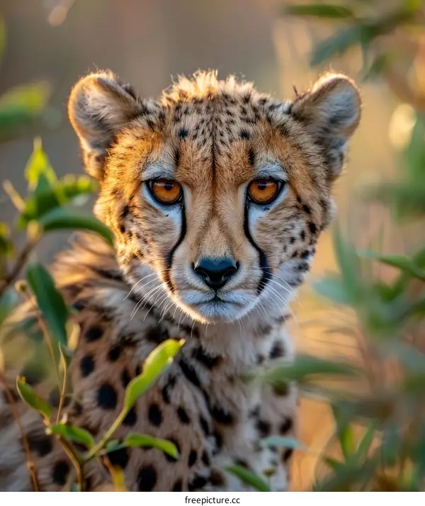 Cheetah's Intense Stare: Focus and Determination