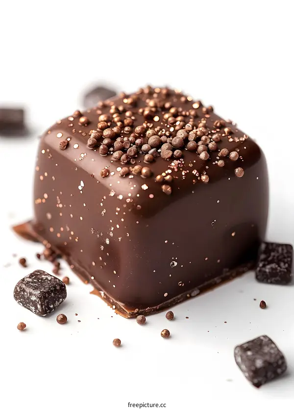 Closeup of a Chocolate Truffle with Sprinkles