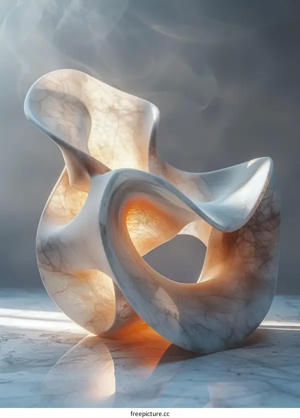 Abstract Modern Marble Chair Sculpture