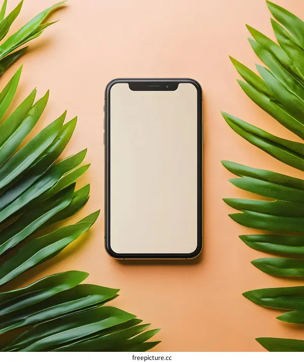 Palm Leaves and Smartphone Mockup