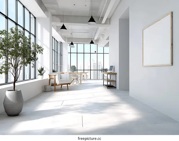 Modern Open-Plan Office Space with City View