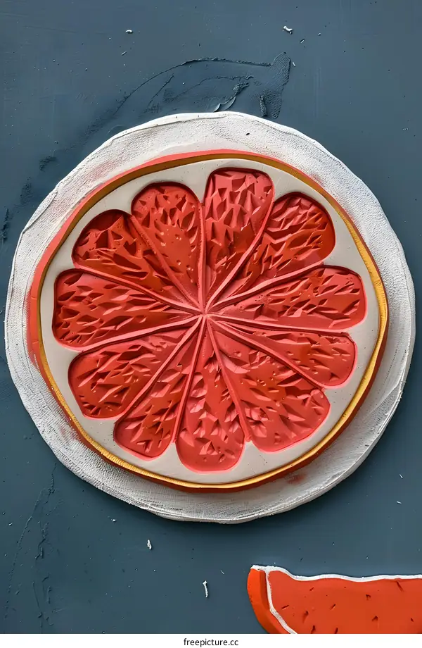 Red Grapefruit Slice Wall Art