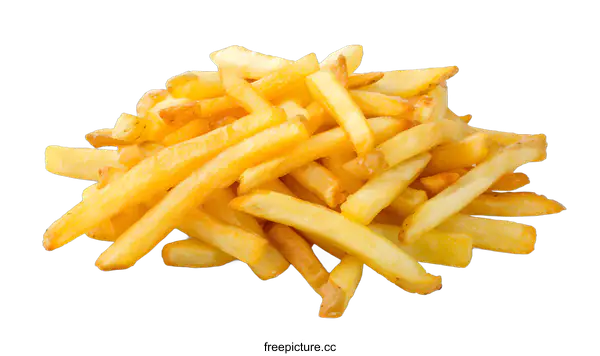 [Transparent Background PNG]Pile of Golden Fried French Fries