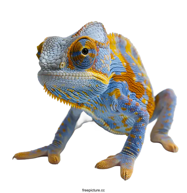 [Transparent Background PNG]Chameleon Posing on White Background