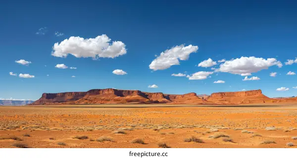 Red Rock Formations in Arid Desert Landscape