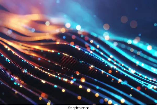 Abstract Digital Waves of Light and Color