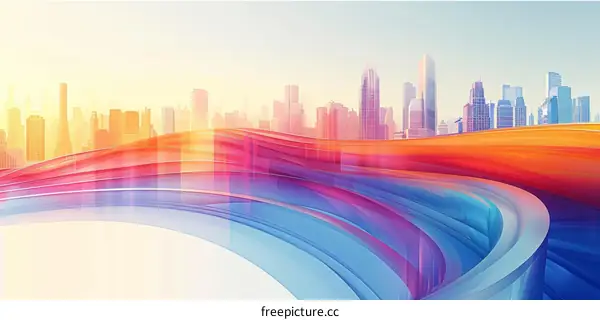 Futuristic Cityscape Abstract 3D Illustration