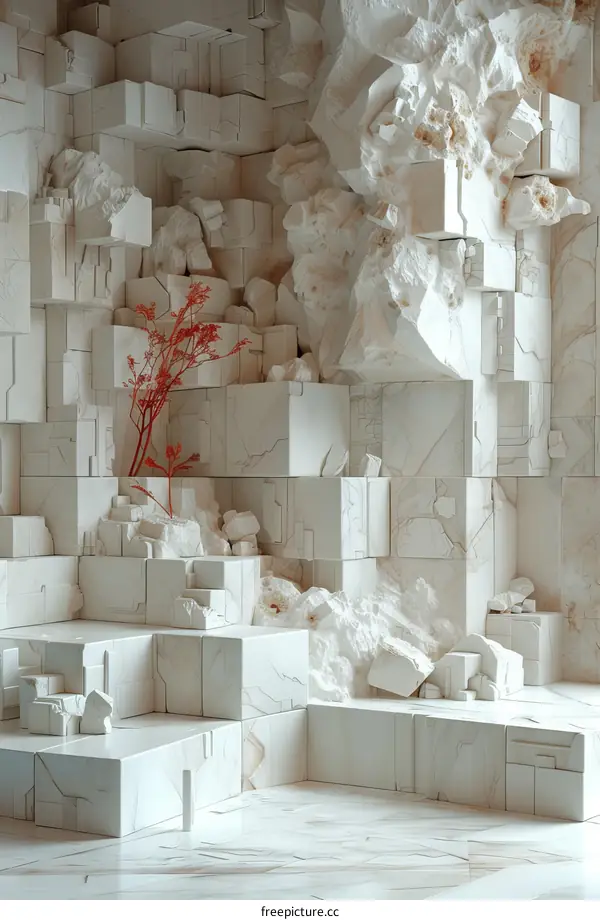 Abstract White Architectural Sculptures