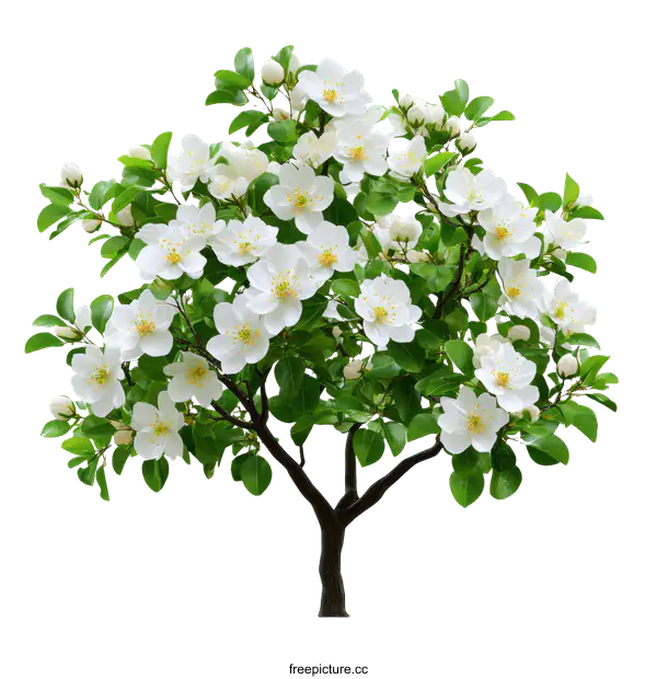 [Transparent Background PNG]Beautiful Spring Blooming Apple Tree Illustration