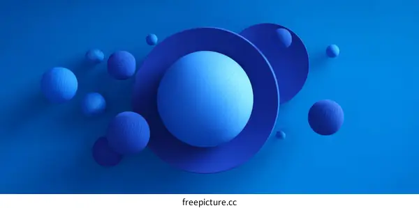 Abstract Geometric Shapes in Blue