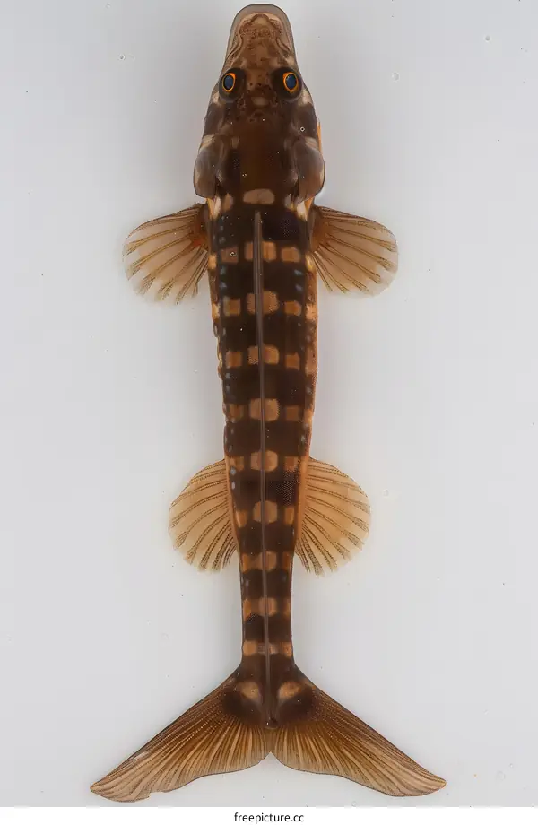 A photograph of a fish with a white background