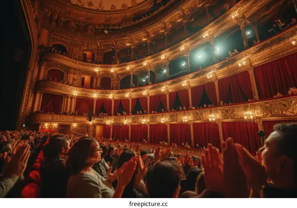 Audience applauding in a theatre