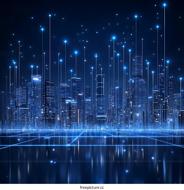 Futuristic City Network Illustration