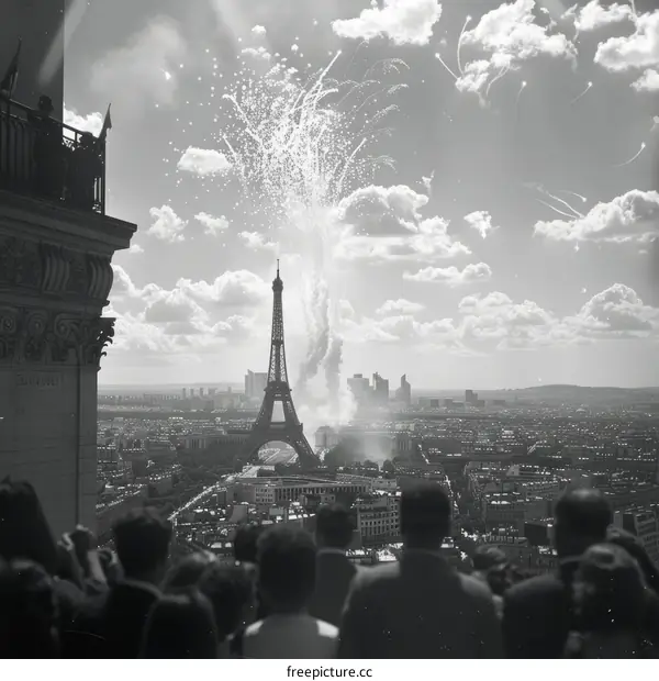 Fireworks Over the Eiffel Tower