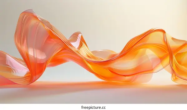 3D rendering of an orange translucent wave