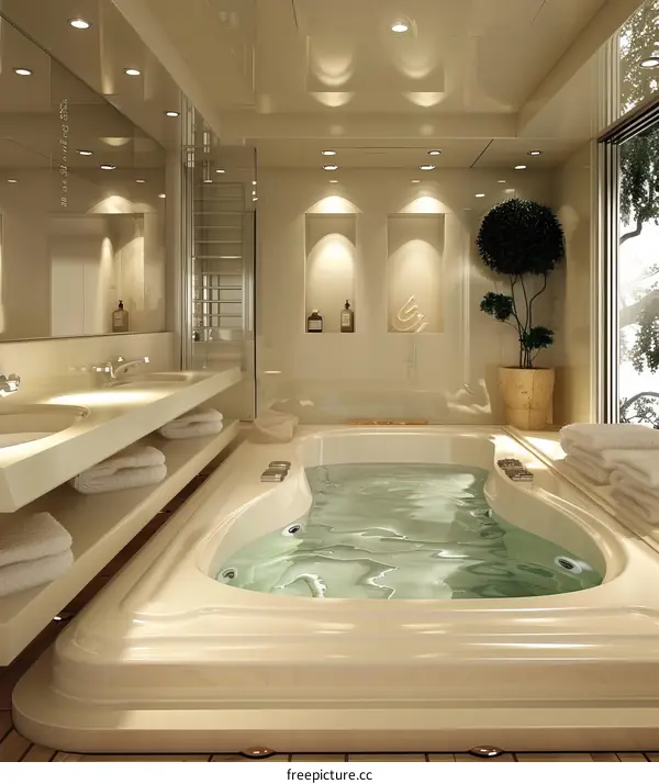 Modern Luxury Bathroom Spa with Elegant Design
