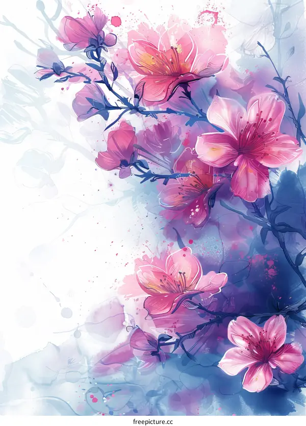 Watercolor Floral Illustration for Background