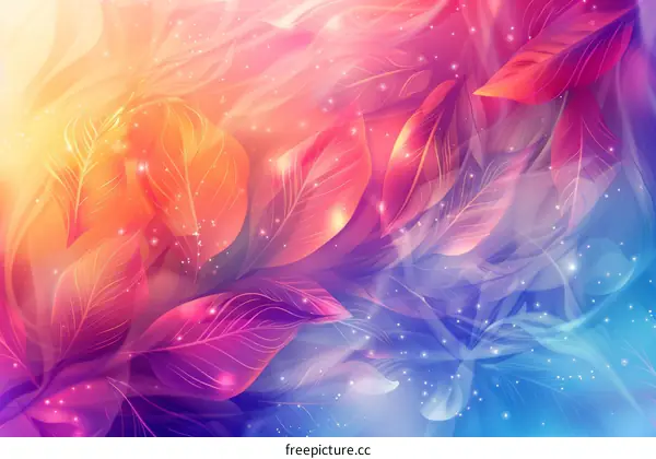 Abstract Colorful Fantasy Leaf Design