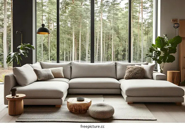 Modern Sectional Sofa in a Stylish Living Room
