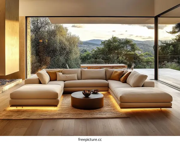 Modern Sectional Sofa with Panoramic View