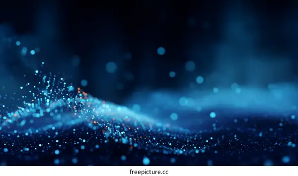 Abstract Digital Blue Particle Wave Design