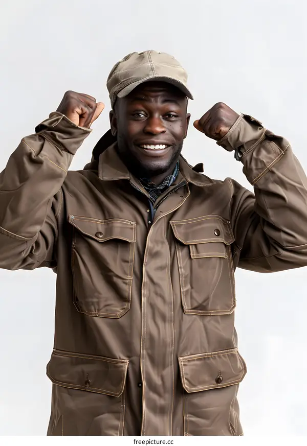 Excited African Man Celebrating Success