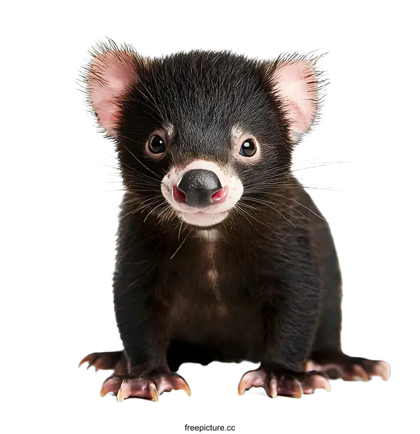 [Transparent Background PNG]Cute Tasmanian Devil Baby Close Up Portrait