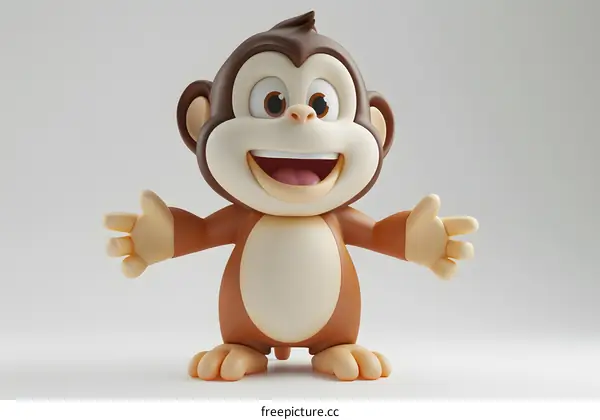 Cute 3D monkey mascot character