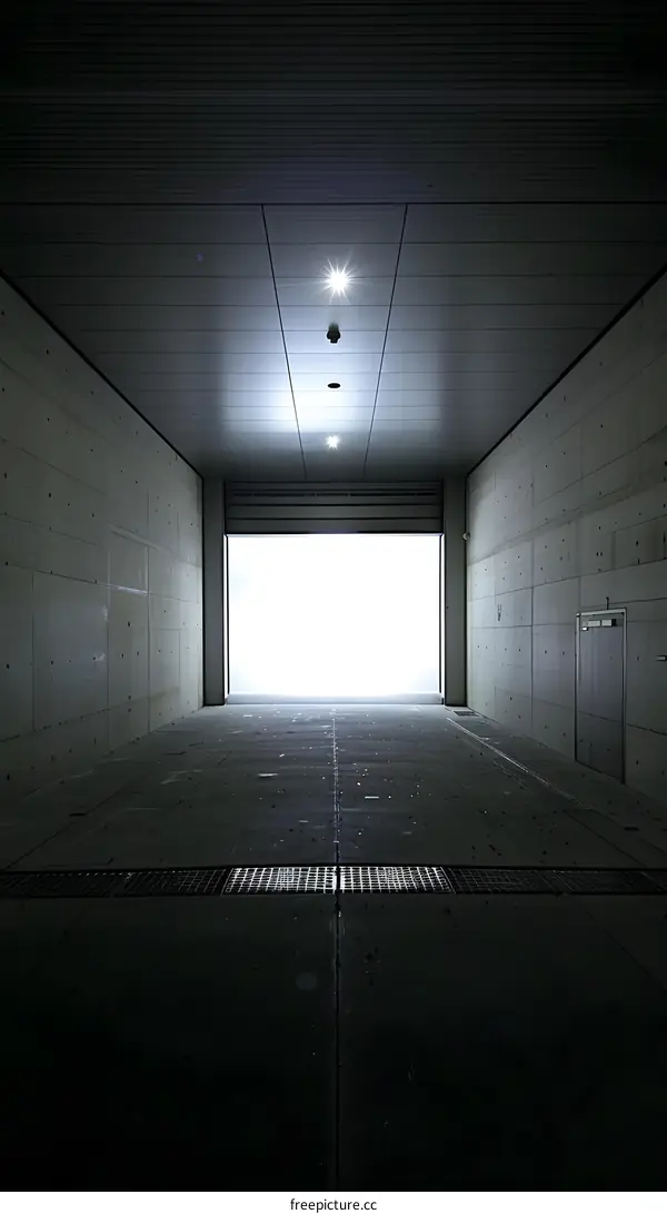 Concrete Garage Door With Light