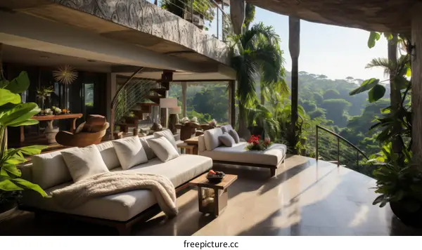 Modern luxury house with amazing jungle views