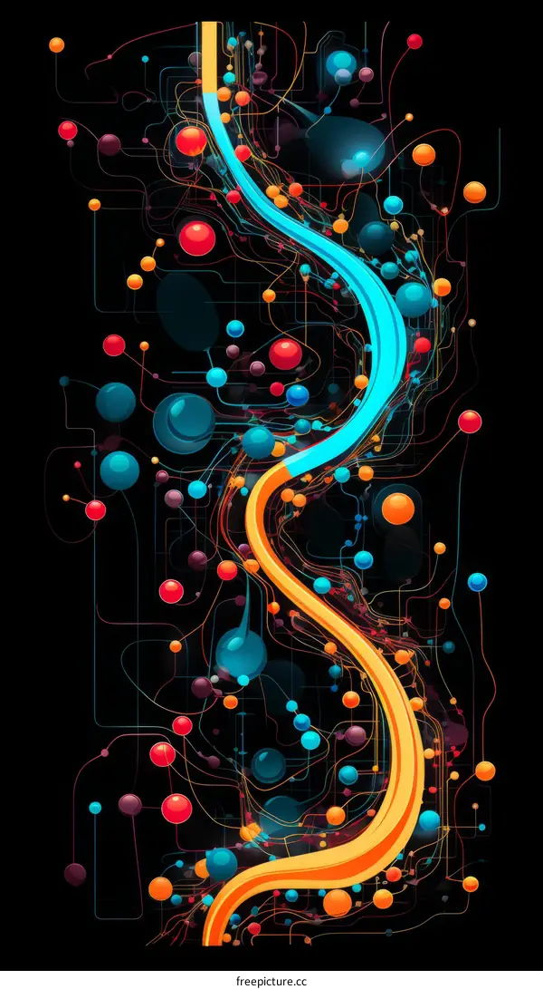 Colorful illustration of a computer network