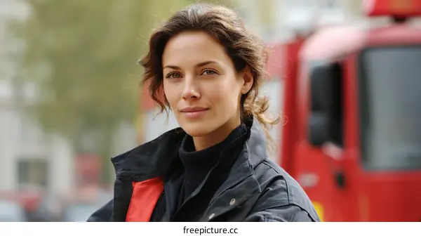 Caucasian Woman Portrait in Urban Setting