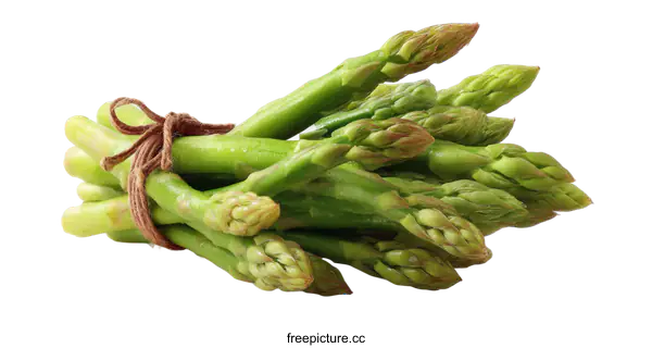 [Transparent Background PNG]Fresh Bunch of Asparagus Tied with Twine