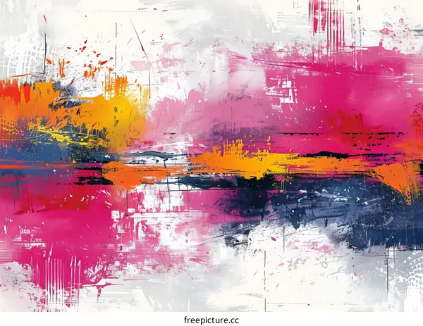 Abstract Colorful Brushstrokes Painting