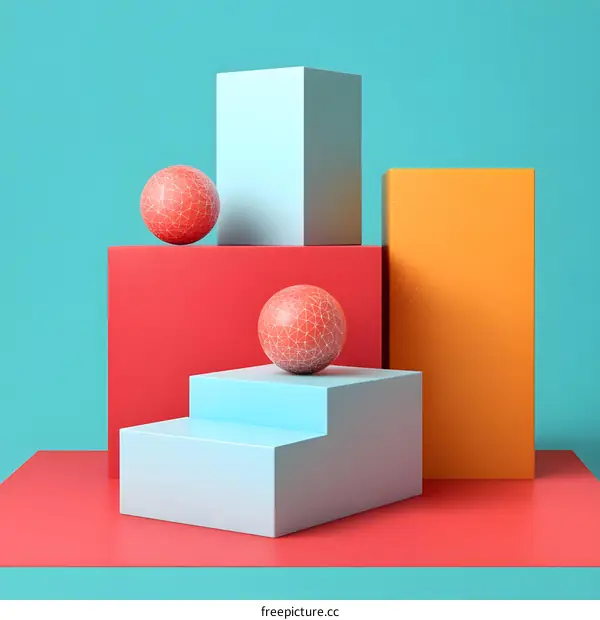 Abstract Geometric Shapes with Colorful Background