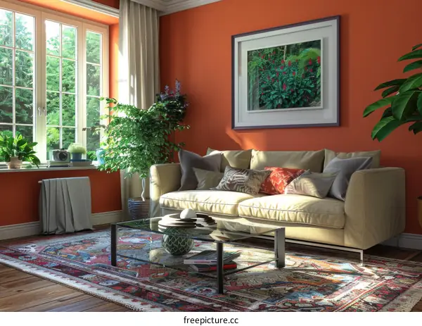 Modern Living Room Interior Design Illustration