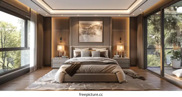 Modern Bedroom Interior Design Illustration
