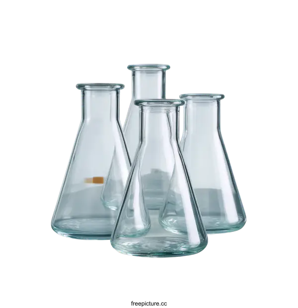[Transparent Background PNG]Clear Glass Beaker Set for Scientific Study