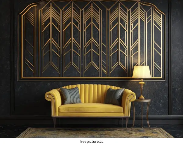 Luxurious Art Deco Living Room Interior Design