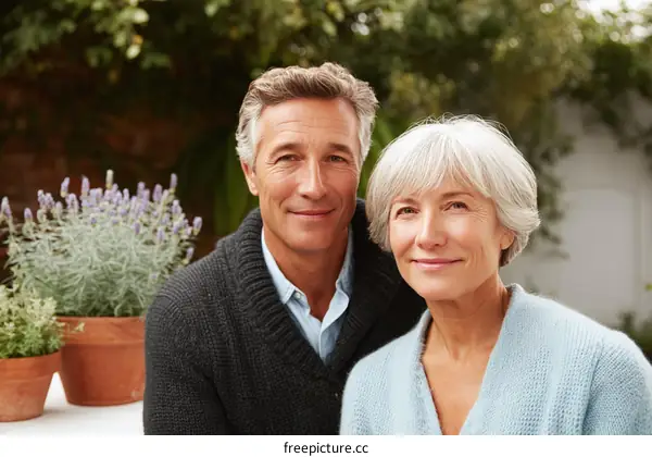 Couple Portrait in Garden Setting