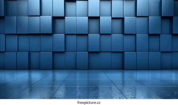 Abstract Blue Cube Background